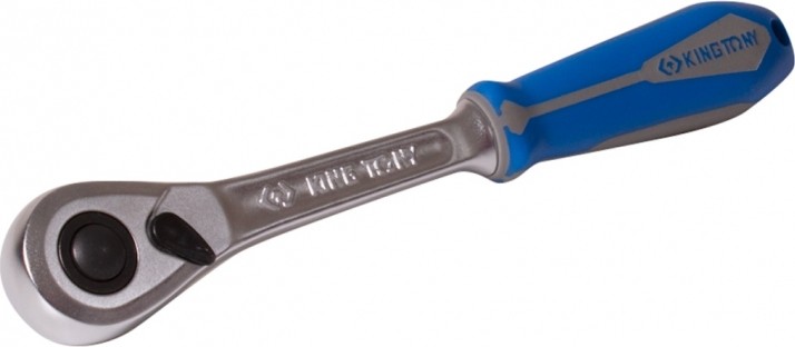 Трещотка KING TONY 4773-10GS 1/2", 262 мм, 90 зубцов, флажковая с кнопкой