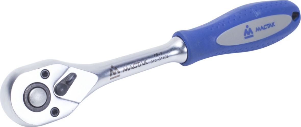 Трещотка МАСТАК 010-31408H 3/8", 45 зубцов, флажковая с кнопкой