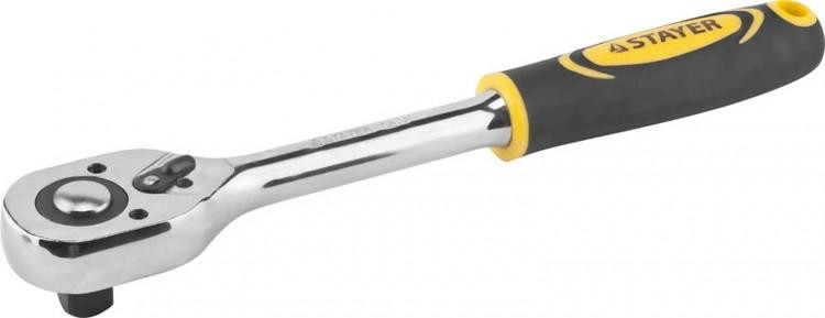 Трещотка STAYER PROFI для торцовых головок сr-v сталь, 45 зубцов, 3/8" 27786-3/8