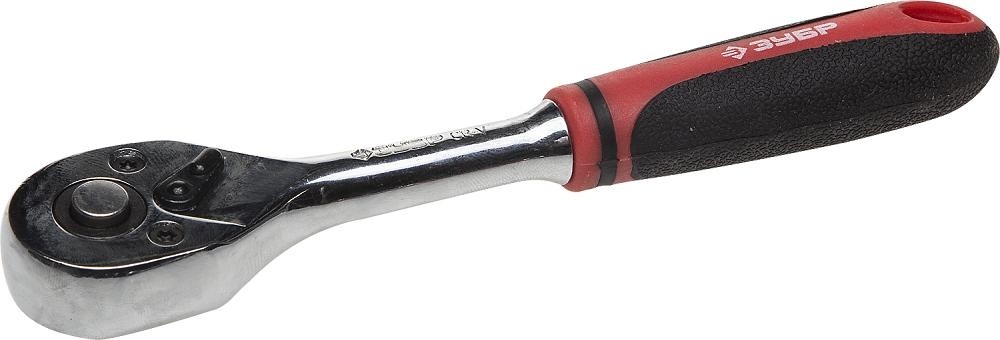 Трещотка ЗУБР МАСТЕР для торцовых головок сr-v сталь, 72 зубца, 3/8" 27736-3/8