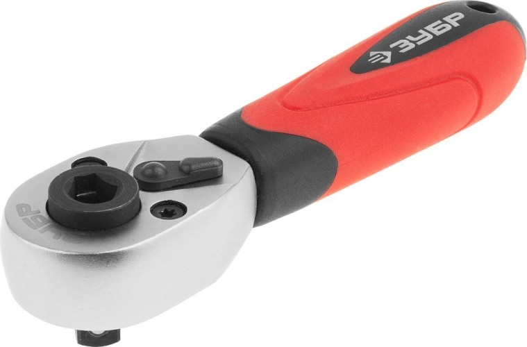 Трещотка ЗУБР МАСТЕР для торцовых головок и бит 1/4", cr-v, 72 зубца 27735-1/4