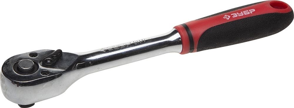 Трещотка ЗУБР МАСТЕР для торцовых головок сr-v сталь, 72 зубца, 1/4" 27736-1/4