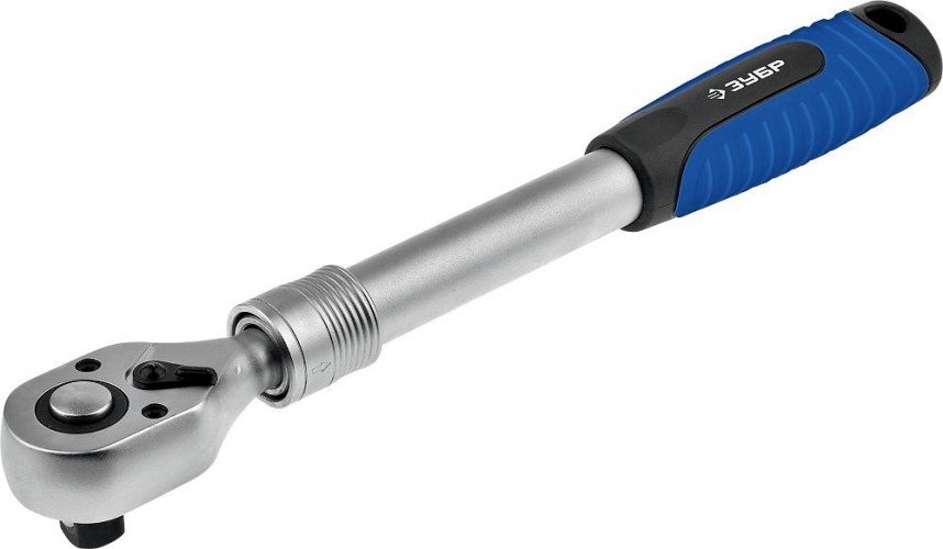 Трещотка ЗУБР МАСТЕР "эксперт" 1/2", телескопическая, cr-v, 72 зубца 27732-1/2