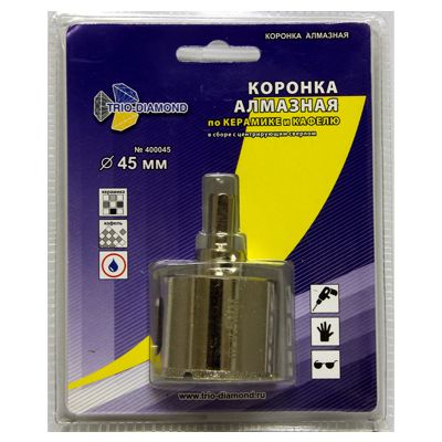 Коронка алмазная Trio Diamond по керамике и кафелю 45 мм с центрирующим сверлом - изображение 2