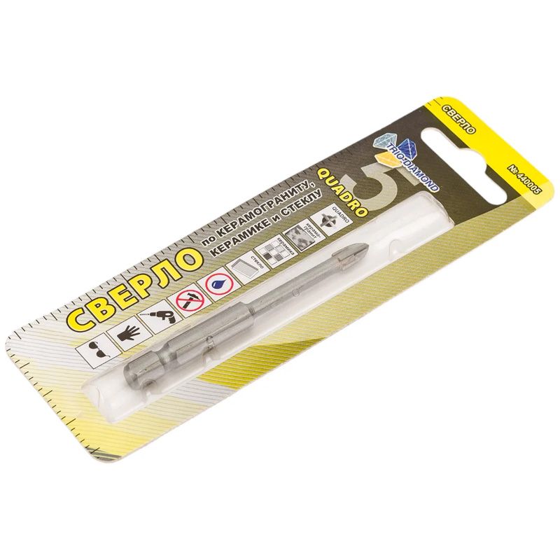 Сверло по керамике и стеклу Trio Diamond квадро 5мм - изображение 4