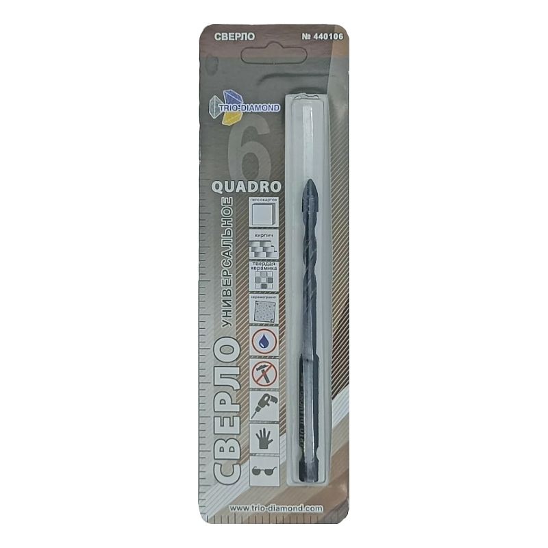 Сверло универсальное квадро Trio-Diamond 6x55 мм 440106