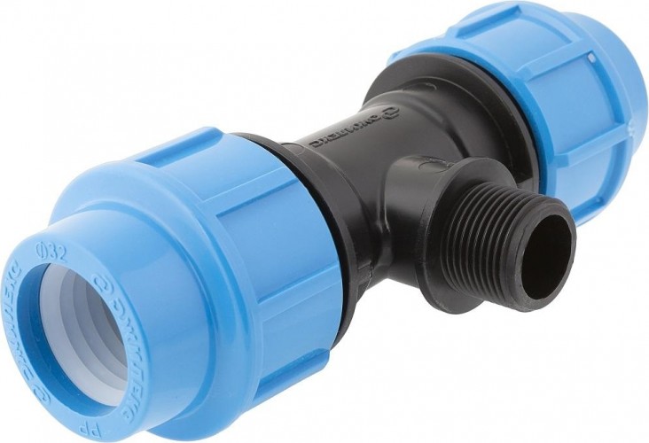 Тройник ДЖИЛЕКС 32 х 3/4" х 32 с наружной трубной резьбой 9439 9439