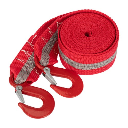 Трос буксировочный REXANT 80-0228 со светоотражающей лентой, 5т, 4м, с двумя крюками