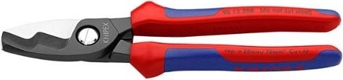 Тросорез KNIPEX 9512200SB 200 мм с двойными режущими кромками, черный KN-9512200SB