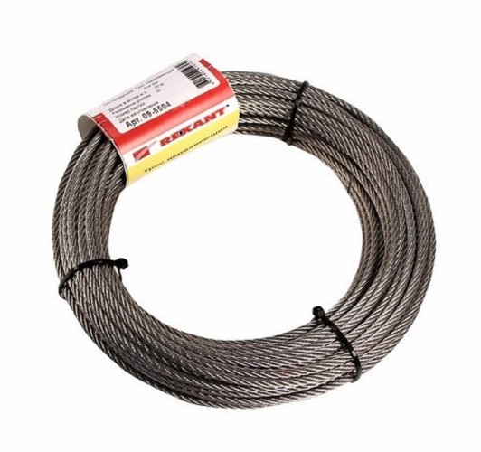Тросс REXANT 09-5504 нержавеющий d=4мм (моток 20м)