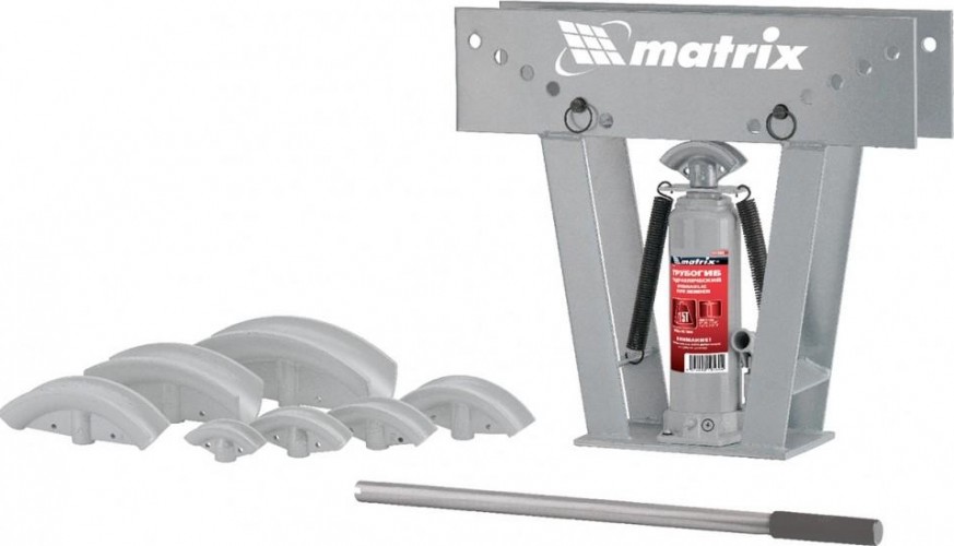 Трубогиб гидравлический MATRIX 1/2"–3", 15 т,  в комплекте с башмаками 181365