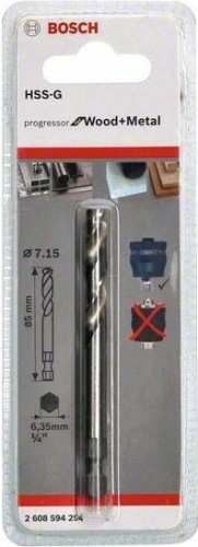 Центрирующее сверло BOSCH 7,15х85 мм HSS-G PRO 2608594254 - изображение 2