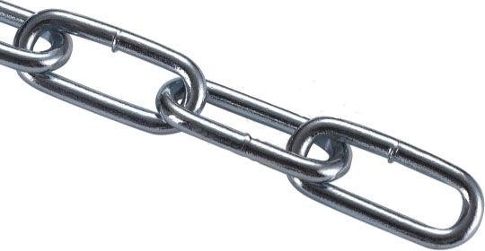 Цепь  12 мм длинное звено оцинкованная 00001745