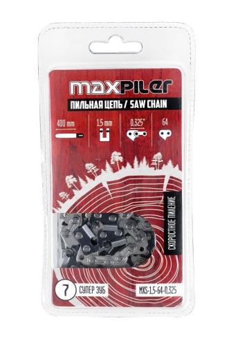 Цепь для пилы MAXPILER MXS-1,5-64-0,325 (PIT GCS45-D1,D,PATRIOTPT445,MaxCutMC146) - изображение 2