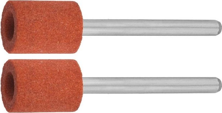 Цилиндр абразивный шлифовальный ЗУБР на шпильке P 120 d 9,5x12,7х3,2 мм, L 45мм, 2шт. 35911