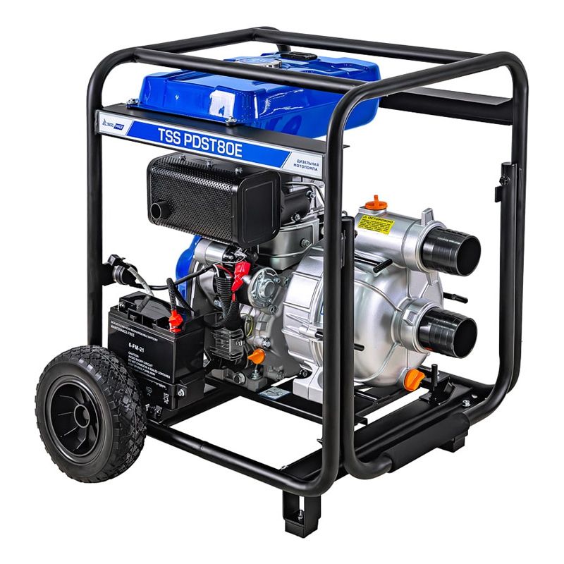 Мотопомпа дизельная TSS PDST80E (с электростартом, АКБ)