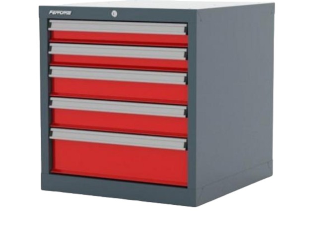 Тумба инструментальня FERRUM "PREMIUM" с дверью 565х600х600 мм (красный/серый)  15.210
