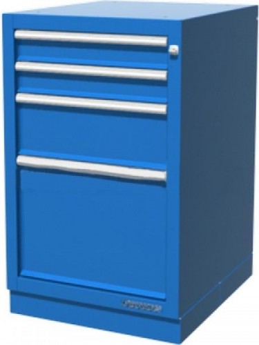 Тумба верстачная FERRUM с 4 ящиками 01.404R-5015/9007 (синий/серый)