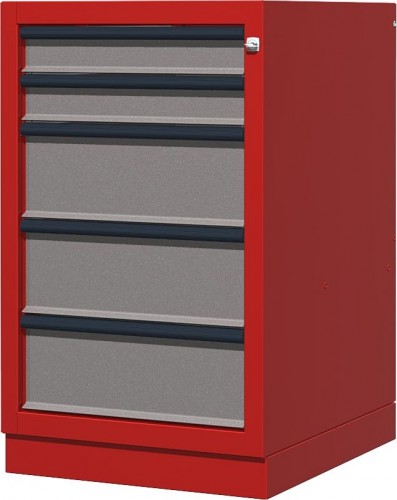 Тумба верстачная FERRUM с 5 ящиками 01.405R-3000/9007 (красный/серый)