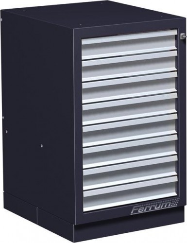 Тумба верстачная FERRUM с 8 ящиками 01.408R-9007 (серый) 01.408R-9007