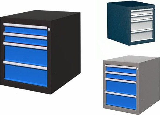 Тумба верстачная FERRUM "Титан" с 4 ящиками 08.404 RAL7016/7700 - темно-серый/белый хром - изображение 2