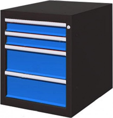 Тумба верстачная FERRUM "Титан" с 4 ящиками 08.404 RAL7016/7700 - темно-серый/белый хром