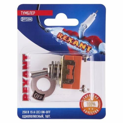 Тумблер REXANT 06-0324-A 250V 15А (2c) ON-OFF однополюсный (KN-101) - изображение 3