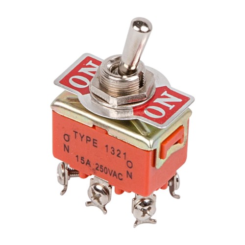 Тумблер REXANT 06-0327-B 250V 15А (6c) ON-ON двухполюсный (KN-202)