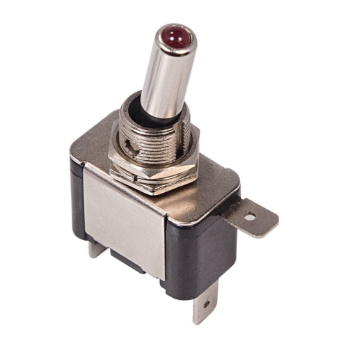 Тумблер REXANT 24V 20А (3c) ON-OFF (уп. 10 штук ) однополюсный с красной LED подсветкой (ASW-07D) 36-4360