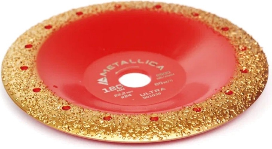 Твердосплавная чашка METALLICA Ultra 180х22,2 мм #24 шлифовальная, закругленная, по дереву 901038