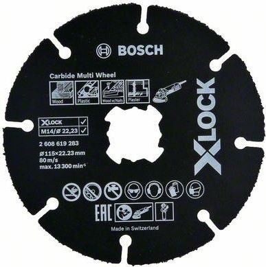 Твердосплавный диск универсальный X-LOCK BOSCH 115х22.2 мм Multi Wheel 2608619283