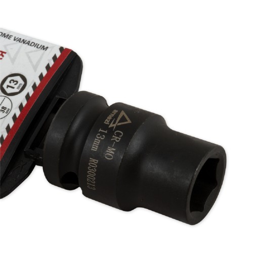 Ударная головка 6-ти гранная с посадкой 1/2" ARNEZI R0300213 13 мм Cr-Mo, на холдере - изображение 2