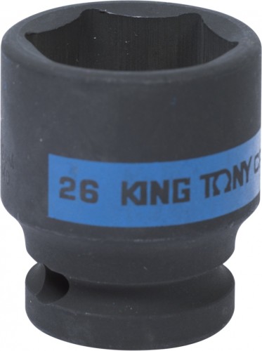Ударная головка шестигранная с посадкой 1/2" KING TONY 453526М 26 мм 453526M