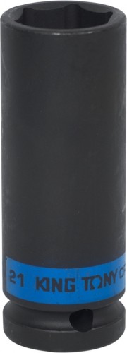 Ударная головка шестигранная с посадкой 1/2" KING TONY 443521М 21 мм глубокая 443521M