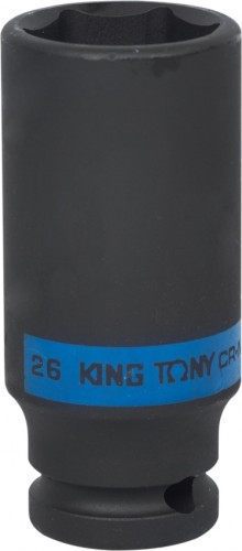 Ударная головка шестигранная с посадкой 1/2" KING TONY 443526М 26 мм глубокая 443526M