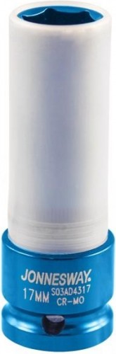 Ударная головка шестигранная с посадкой 1/2" JONNESWAY S03AD4317 для легкосплавных колесных дисков, 17 мм 099427