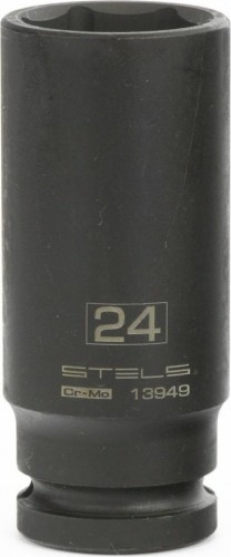 Ударная головка шестигранная с посадкой 1/2" STELS 13949 24 мм глубокая