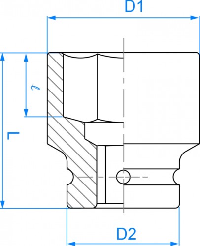 Ударная головка шестигранная с посадкой 1" KING TONY 8535A0M 100 мм - изображение 3