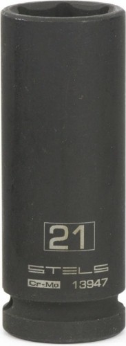 Ударная головка шестигранная с посадкой 1/2" STELS 13947 21 мм глубокая