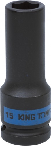 Ударная головка шестигранная с посадкой 1/2" KING TONY 443515М 15 мм глубокая 443515M