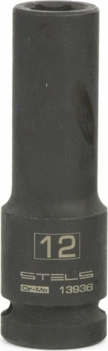 Ударная головка шестигранная с посадкой 1/2" STELS 13936 12 мм глубокая