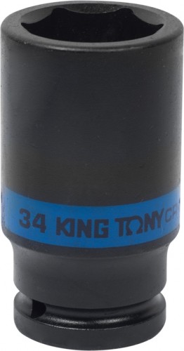 Ударная головка шестигранная с посадкой 3/4" KING TONY 643534М 34 мм глубокая 643534M