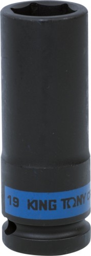 Ударная головка шестигранная с посадкой 1/2" KING TONY 443519М 19 мм глубокая 443519M