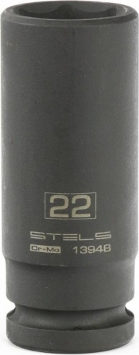 Ударная головка шестигранная с посадкой 1/2" STELS 13948 22 мм глубокая