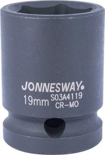 Ударная головка шестигранная с посадкой 1/2" JONNESWAY S03A4119 19 мм 047187