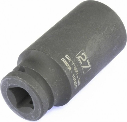Ударная головка шестигранная с посадкой 1/2" STELS 13950 27 мм глубокая - изображение 3