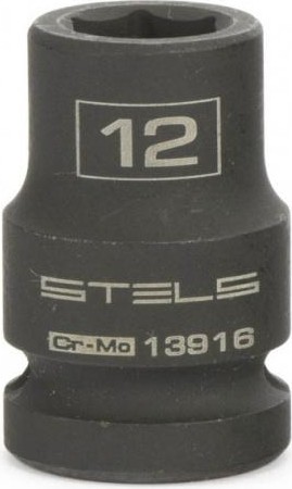 Ударная головка шестигранная с посадкой 1/2" STELS 13916 12 мм