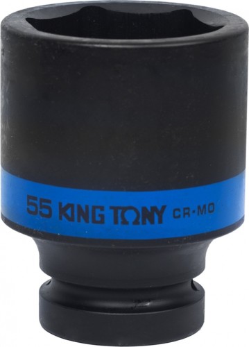 Ударная головка шестигранная с посадкой 1" KING TONY 843555М 55 мм глубокая 843555M