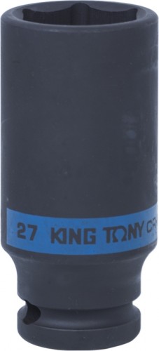 Ударная головка шестигранная с посадкой 1/2" KING TONY 443527М 27 мм глубокая 443527M