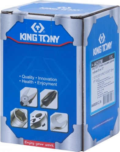 Ударная головка шестигранная с посадкой 1/2" KING TONY 443532М 32 мм глубокая 443532M - изображение 3